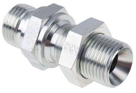 Parker Hydraulic Straight Threaded Adapter 8WMK4WL4NMS, Connector A G 1/2 Male, Connector B G 1/2 Male, Переходник