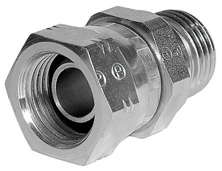 Parker Hydraulic Straight Threaded Adapter 4-6F6MK4S, Connector A G 1/4 Female, Connector B G 3/8 Male, Переходник