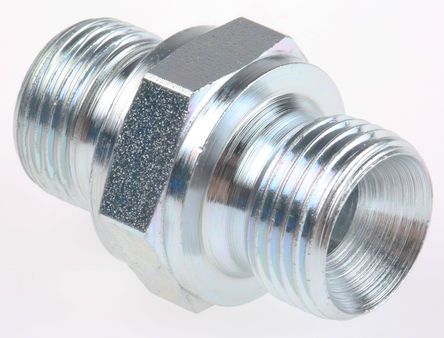 Parker Hydraulic Straight Threaded Adapter 6HMK4S, Connector A G 3/8 Male, Connector B G 3/8 Male, Переходник