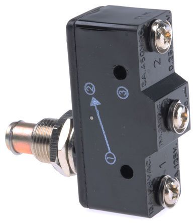 MTP-26, RS PRO SP-CO Spring Plunger Microswitch, 15 A @ 250 V ac, Микропереключатель