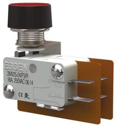 2MV25-24P3/R, RS PRO DP-CO Cap Microswitch, 16 A @ 250 V ac, Микропереключатель