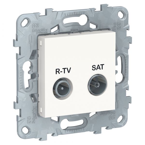 UNICA NEW розетка R-TV/SAT, проходная, белый