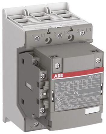 1SFL427002R1111, ABB 3 Pole Contactor - 160 A, 24 V ac/dc Coil, AF Range, 3NO, 55 kW, Контактор