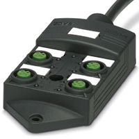 1452408, Phoenix Contact SACB-4/ 4-10.0PUR SCO P Series M12 Sensor Box, 4 Port, 10m Cable Length