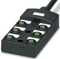 1452453, Phoenix Contact SACB-6/ 6- 5.0PUR SCO P Series M12 Sensor Box, 6 Port, 5m Cable Length