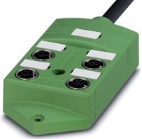 1516962, Phoenix Contact SACB-4/ 4- 5.0PUR SCO Series M12 Sensor Box, 4 Port, 5m Cable Length