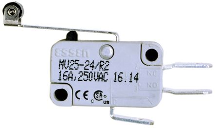 MV25-24/R2, RS PRO SPDT Long Roller Lever Microswitch, 16 A @ 250 V ac, Микропереключатель