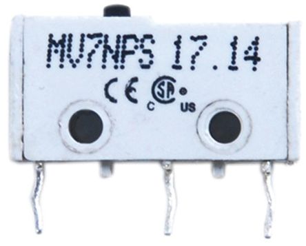 MV7NPS, RS PRO SP Plunger Subminiature Micro Switch, 2 A @ 250 V ac, Микропереключатель