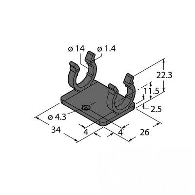 BEFESTIGUNGSCLIP M12 / 10pcs. Монтажная клипса для штекерного разъма М12