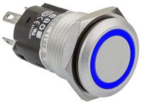 82-4551.1123, EAO Single Pole Double Throw (SPDT) Momentary Blue LED Push Button Switch, IP65, IP67, 16 (Dia.)mm, Panel Mount, 12V, Кнопочный переключатель