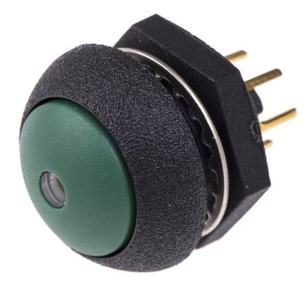 LP9-31231G25, Otto Single Pole Double Throw (SPDT) Momentary Green LED Push Button Switch, IP68S, Panel Mount, 28V dc, Кнопочный переключатель