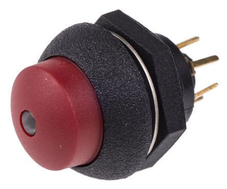 LP9-41231F21, Otto Single Pole Double Throw (SPDT) Momentary Red LED Push Button Switch, IP68S, Panel Mount, 28V dc, Кнопочный переключатель