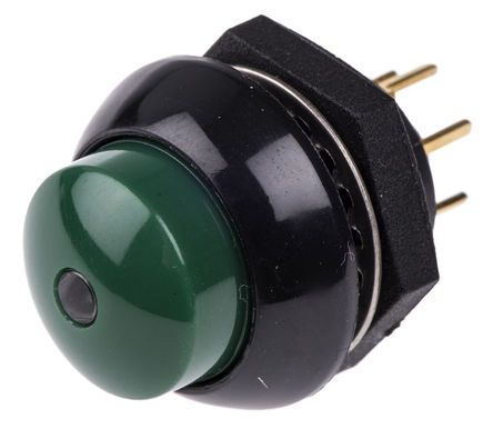 LP9-21231G25, Otto Single Pole Double Throw (SPDT) Momentary Green LED Push Button Switch, IP68S, Panel Mount, 28V dc, Кнопочный переключатель