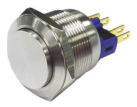 AV02-B12-M3-R, RS PRO Single Pole Double Throw (SPDT) Momentary Push Button Switch, IP67, 22 (Dia.)mm, Panel Mount, 250V ac, Кнопочный переключатель