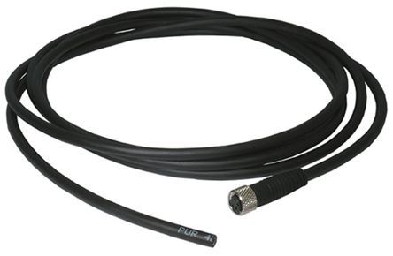 CN-24CL-C2, Panasonic M12 4-Pin Cable for use with CY-100 Series Cylindrical Photo Electric Sensor, M12 Plug-In Type Connector