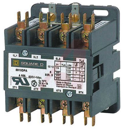 8910DPA44V14, Schneider Electric 4 Pole Contactor - 40 A, 24 V ac Coil, 4NO, Контактор