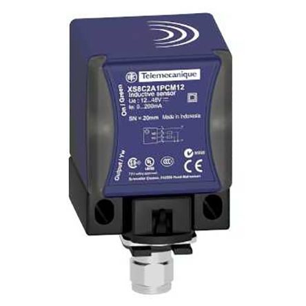 XS7C2A1MAU20, Telemecanique Sensors Inductive Sensor - Block, NO Output, 15 mm Detection, IP65, IP67, IP69K, Cable Terminal, Индуктивный датчик приближения