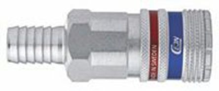 103202004, CEJN Pneumatic Quick Connect Coupling Brass, Steel 10mm Hose Barb, Муфта