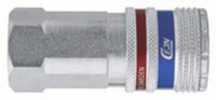 103102202, CEJN Pneumatic Quick Connect Coupling Brass, Steel 1/4 in Threaded, Муфта