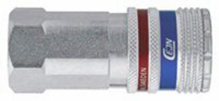 103202205, CEJN Pneumatic Quick Connect Coupling Brass, Steel 1/2 in Threaded, Муфта