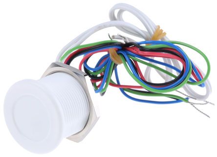 CPSIFPLWHRGB CAMDENBOSS Illuminated White Wire Lead Piezo Switch IP  IP  mA  V Single Pole Single Throw SPST   Пьезопереключатель