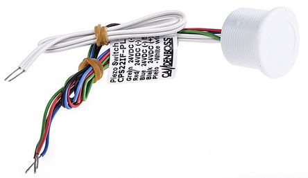 CPSIFPLWHRGB CAMDENBOSS Illuminated White Wire Lead Piezo Switch IP  IP  mA  V Single Pole Single Throw SPST   Пьезопереключатель