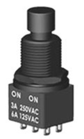 700H-DP1-PJBJM1QE, RS PRO Double Pole Double Throw (DPDT) Latching Push Button Switch, IP67, PCB, 28V dc, Кнопочный переключатель