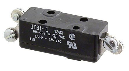 1TB1-1, Honeywell DPDT Pin Plunger Microswitch, 10 A @ 250 V ac, Микропереключатель