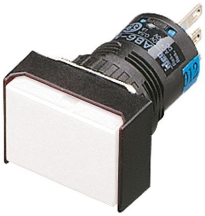 AB6H-M1P-W, Idec Single Pole Double Throw (SPDT) Momentary Push Button Switch, IP65, 24 x 30mm, Panel Mount, 250V ac/dc, Кнопочный переключатель