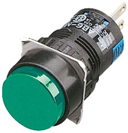 AB6M-M1P-G, Idec Single Pole Double Throw (SPDT) Momentary Push Button Switch, IP65, 16.2 (Dia.)mm, Panel Mount, 250V ac/dc, Кнопочный переключатель