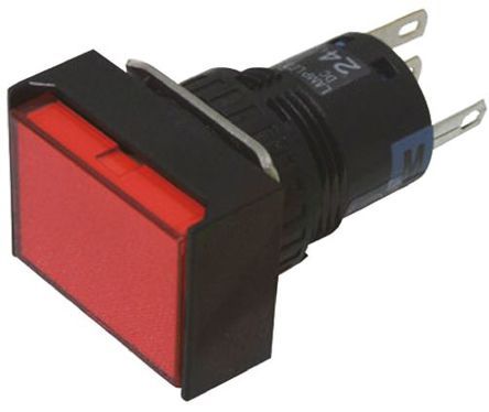 AL6H-M13P-R, Idec Single Pole Double Throw (SPDT) Momentary Red LED Push Button Switch, IP65, 16 (Dia.)mm, Panel Mount, 250V, Кнопочный переключатель