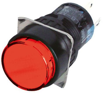 AL6M-M13P-R, Idec Single Pole Double Throw (SPDT) Momentary Red LED Push Button Switch, IP65, 16.2 (Dia.)mm, Panel Mount, 250V, Кнопочный переключатель