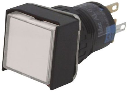 AL6Q-A24P-W, Idec Double Pole Double Throw (DPDT) Latching White LED Push Button Switch, IP65, 24 x 24mm, Panel Mount, 250V, Кнопочный переключатель