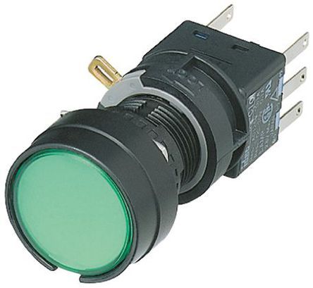 HA1L-M1C14V-G, Idec Single Pole Double Throw (SPDT) Momentary Push Button Switch, IP65, 16.2 (Dia.)mm, PCB, 250V ac/dc, Кнопочный переключатель