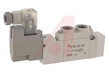 SY7120-5LZ-02T, SMC 5/2 Pneumatic Solenoid/Pilot-Operated Control Valve Solenoid/Pilot NPTF 1/4 SY7000 Series, Клапан