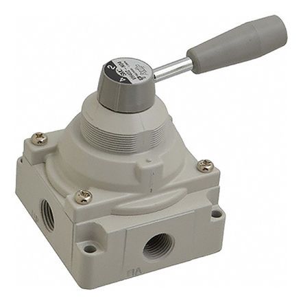 VH402-N04, SMC Lever 4/2 Pneumatic Manual Control Valve VH400 Series, Клапан
