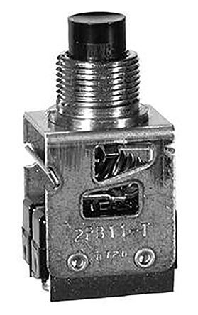 2PB11-T2, Honeywell Single Pole Double Throw (SPDT) Momentary Push Button Switch, Panel Mount, 250V ac, Кнопочный переключатель