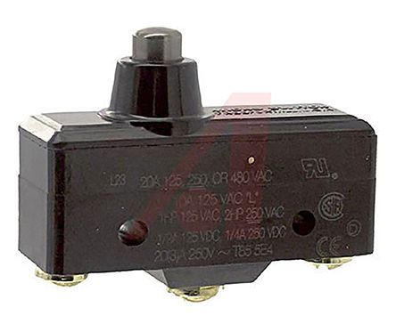 BA-2RB-A2, Honeywell SPDT Plunger Microswitch, 20 A, Микропереключатель