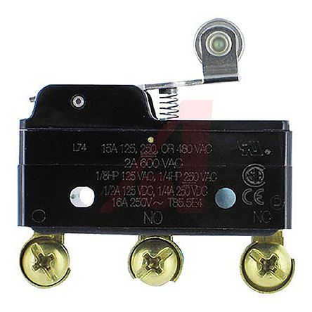 BZ-2RW822-P4, Honeywell SPDT Roller Lever Microswitch, 15 A, Микропереключатель