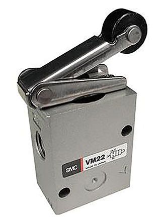VM230-02-01A, SMC Roller Lever 2/2 Pneumatic Manual Control Valve VM200 Series, Клапан