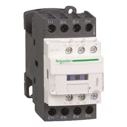 LC1DT206B7, Schneider Electric 4 Pole Contactor, 24 V ac Coil, TeSys D, 4NO, Контактор