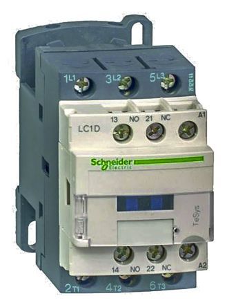 LC1D326N7, Schneider Electric 3 Pole Contactor - 50 A, 400 V ac Coil, TeSys D, 3NO, 18.5 kW, Контактор