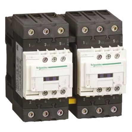 LC2D40AR7, Schneider Electric 3 Pole Reversing Contactor, 440 V ac Coil, TeSys D, 30 kW, Контактор