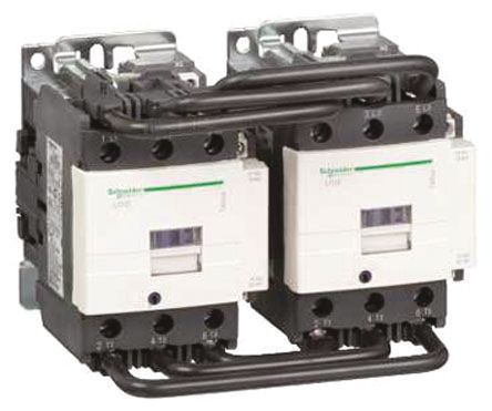 LC2D95Q7, Schneider Electric 3 Pole Reversing Contactor, 400 V ac Coil, TeSys D, 55 kW, Контактор