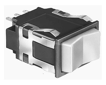 AML24EBA2BA05, Honeywell Single Pole Double Throw (SPDT), (On)-Off-(On) Rocker Switch Panel Mount, Клавишный переключатель