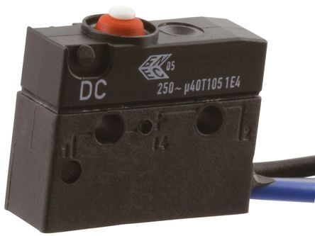 DC1C-C4AA, ZF SPDT Button Microswitch, 10 A @ 250 V ac, Микропереключатель