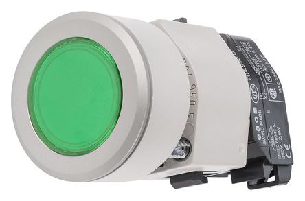 704.032.518, Illuminated Push Button Switch, IP65, Green, Panel Mount, Momentary for use with Eao 04 Series Contact Block -40°C +55°C