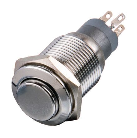 MP0045/3E0NN000, Bulgin Double Pole Double Throw (DPDT) Latching Push Button Switch, 16.2 (Dia.)mm, Panel Mount, 50V, Кнопочный переключатель