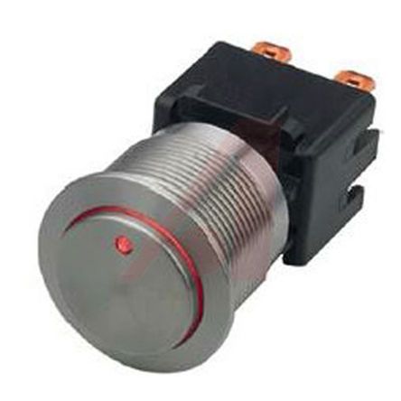 1241.6834.1121074, Schurter MSM 22 Double Pole Single Throw (DPST) Latching Push Button Switch, IP00, IP40, IP64, 19.1 (Dia.)mm, Panel, Кнопочный переключатель