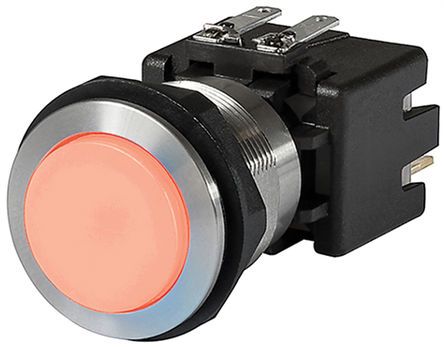 1241.7226.1111000, Schurter MSM 19 Single Pole Single Throw (SPST) Latching Red LED Push Button Switch, IP00, IP40, IP64, 22.1 (Dia.)mm,, Кнопочный переключатель